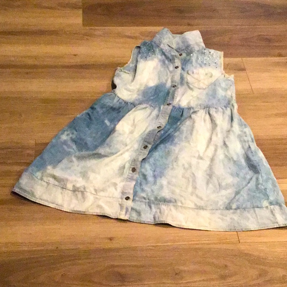 Jumper dress with buttons with blue and white